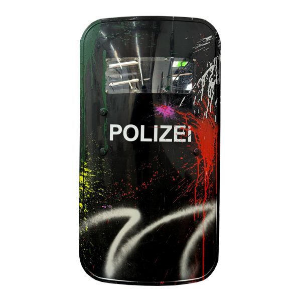 rocco and his brothers painting police shield riot graffiti train writing art urban polizei schild fravil 04