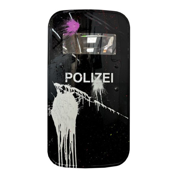 rocco and his brothers painting police shield riot graffiti train writing art urban polizei schild fravil 07