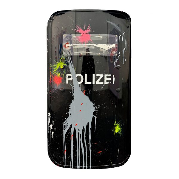 rocco and his brothers painting police shield riot graffiti train writing art urban polizei schild fravil 08