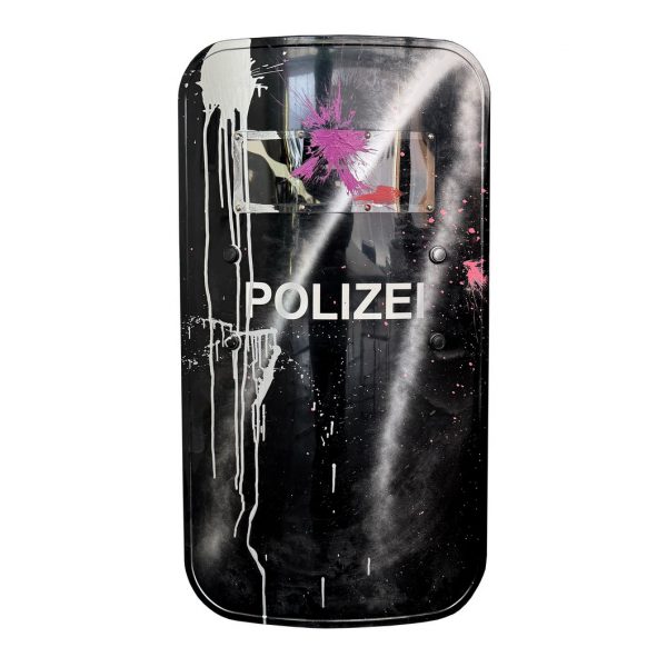 rocco and his brothers painting police shield riot graffiti train writing art urban polizei schild fravil 10