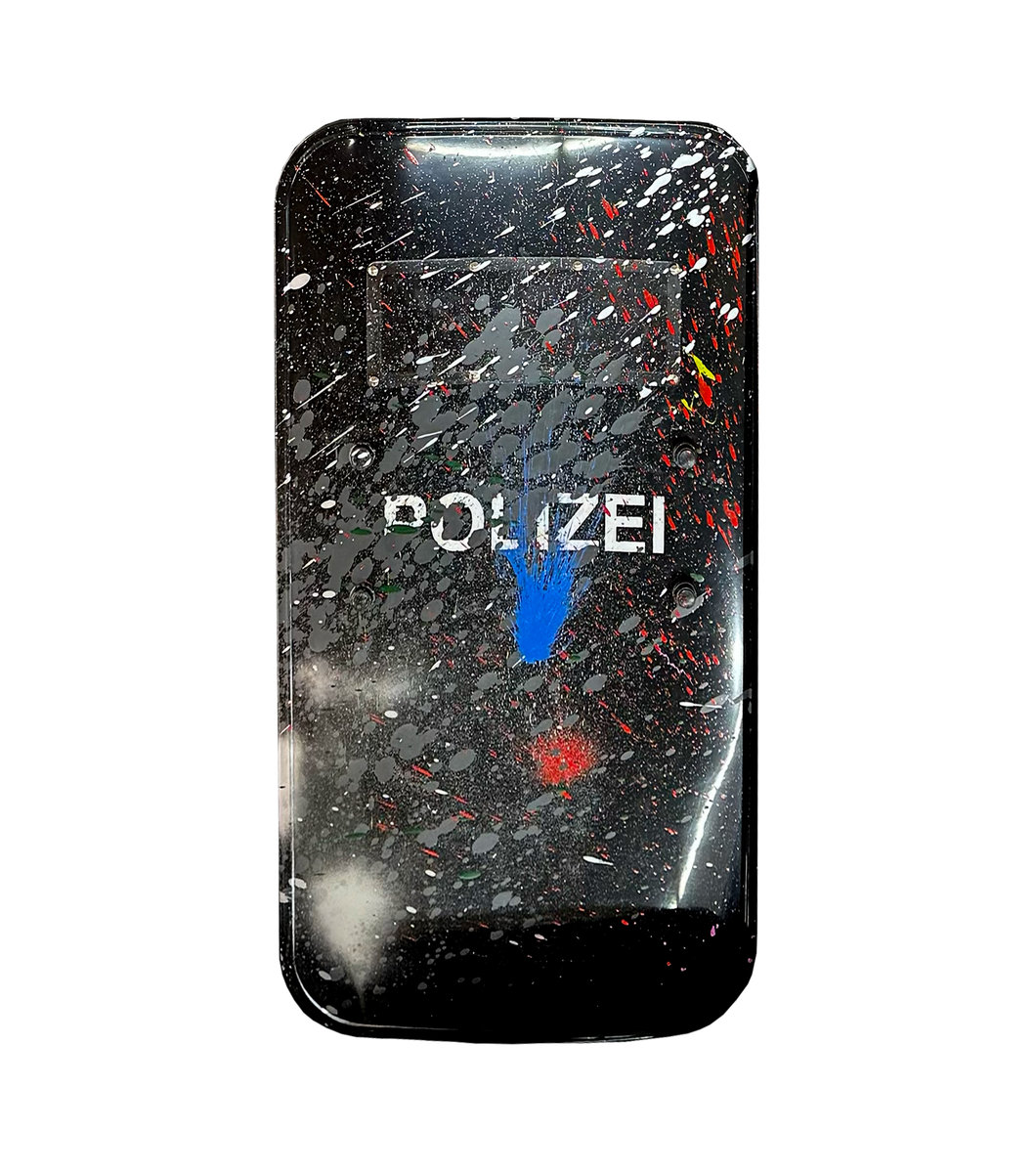 rocco and his brothers painting police shield riot graffiti train writing art urban polizei schild fravil 11