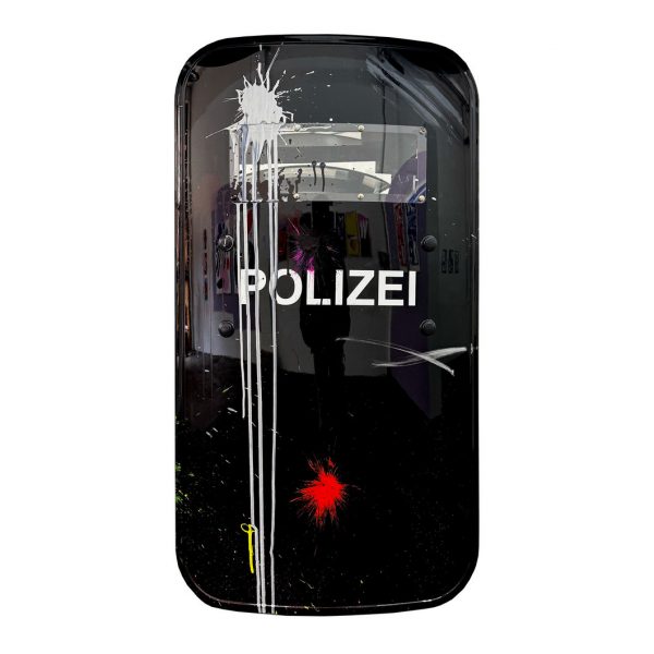 rocco and his brothers painting police shield riot graffiti train writing art urban polizei schild fravil 12