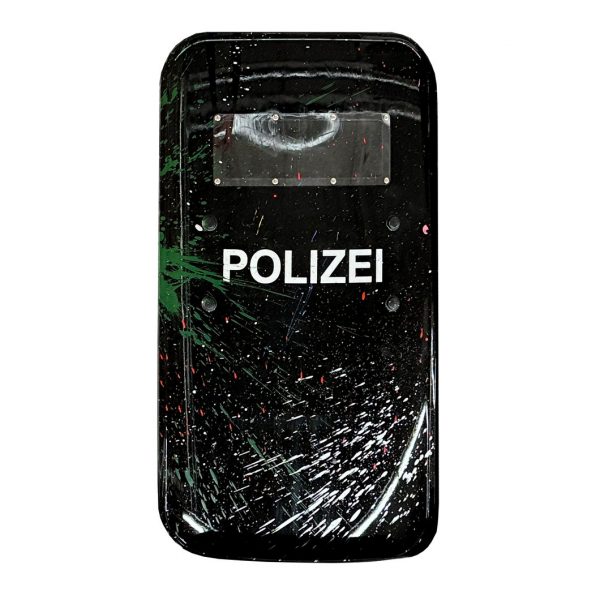 rocco and his brothers painting police shield riot graffiti train writing art urban polizei schild fravil 14