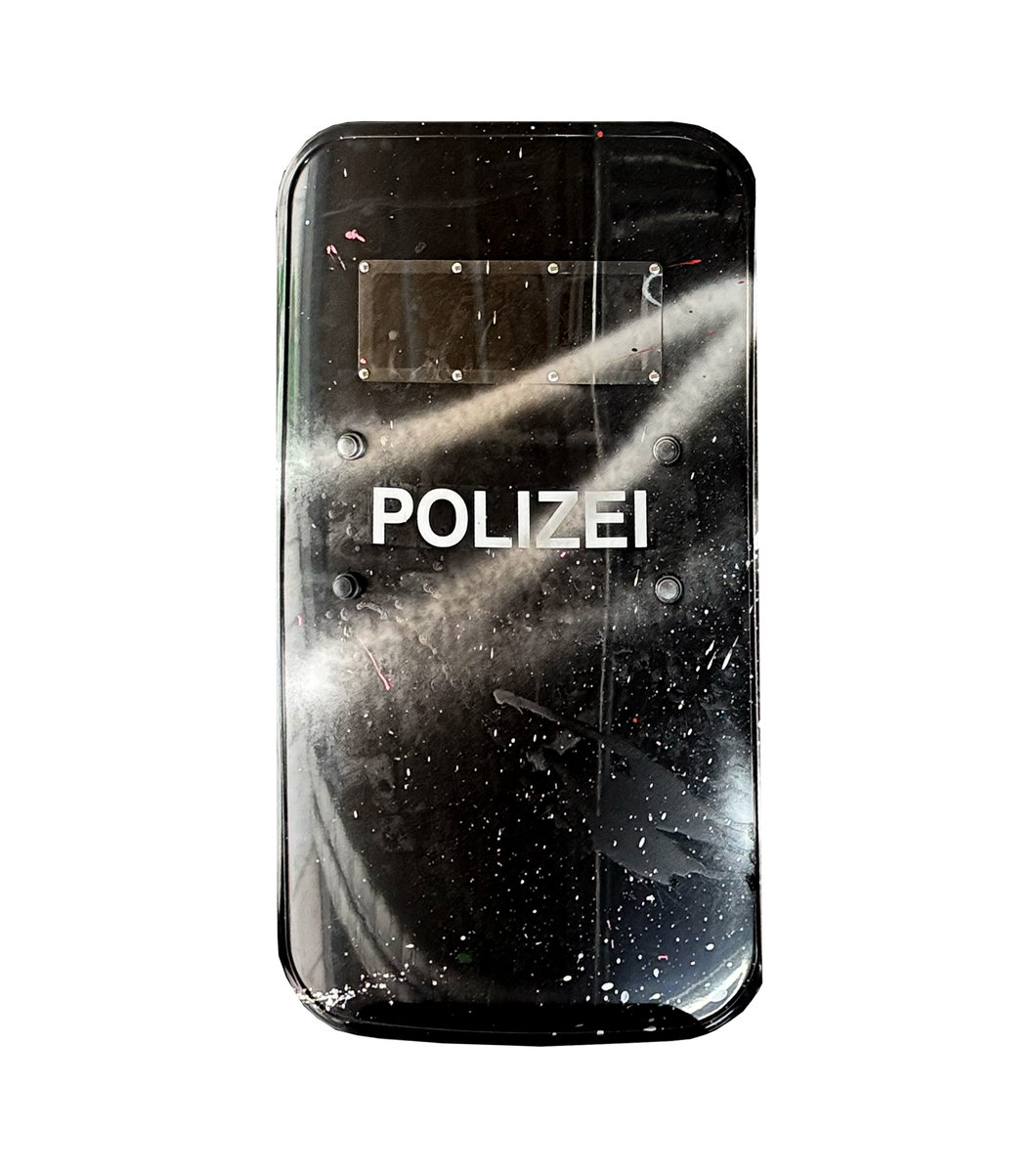 rocco and his brothers painting police shield riot graffiti train writing art urban polizei schild fravil 23