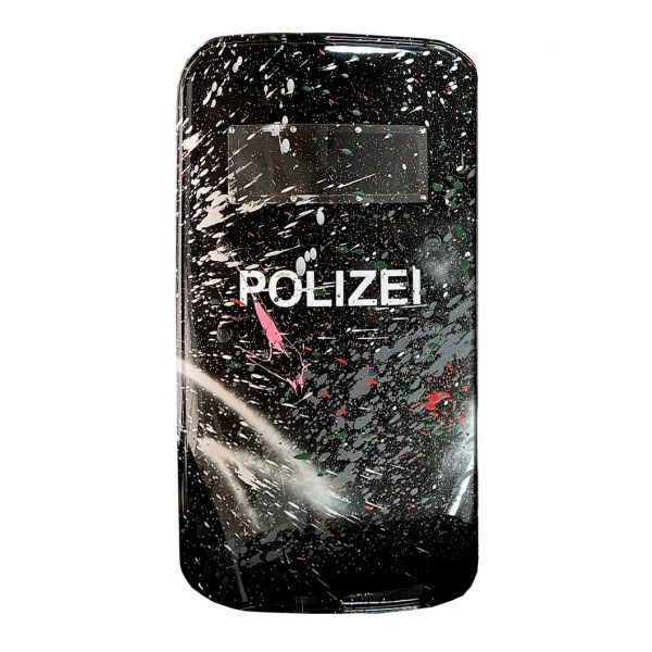 rocco and his brothers painting police shield riot graffiti train writing art urban polizei schild fravil 27