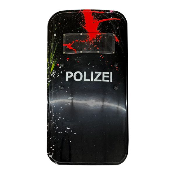 rocco and his brothers painting police shield riot graffiti train writing art urban polizei schild fravil 29