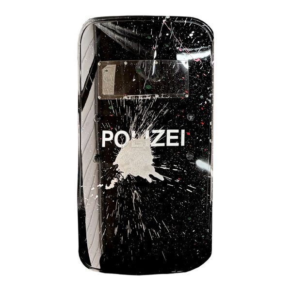rocco and his brothers painting police shield riot graffiti train writing art urban polizei schild fravil 3