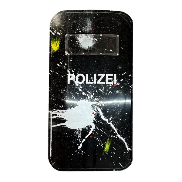 rocco and his brothers painting police shield riot graffiti train writing art urban polizei schild fravil 30