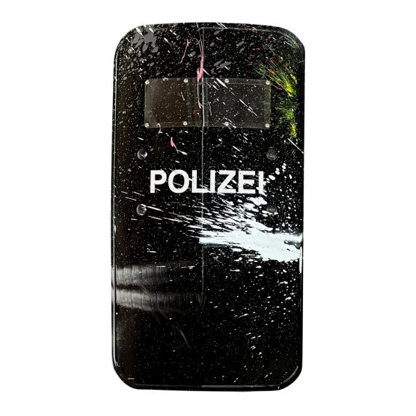 rocco and his brothers painting police shield riot graffiti train writing art urban polizei schild fravil 31