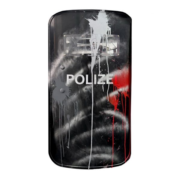 rocco and his brothers painting police shield riot graffiti train writing art urban polizei schild fravil 33