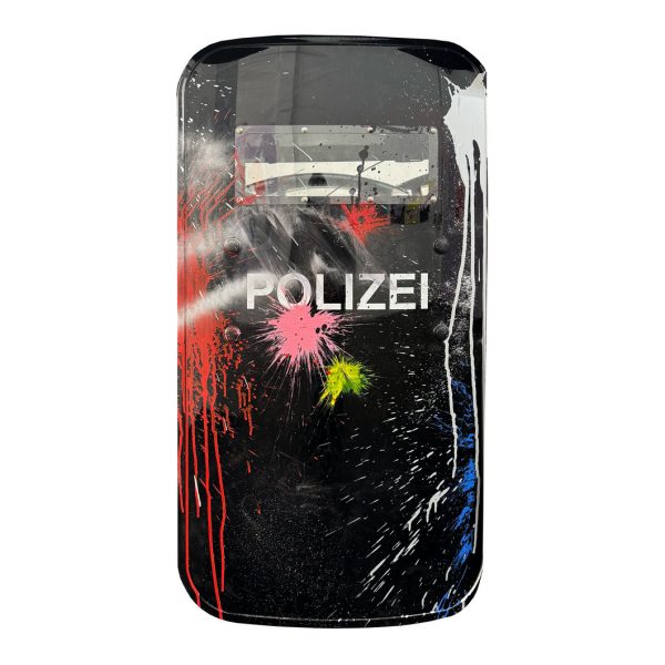 rocco and his brothers painting police shield riot graffiti train writing art urban polizei schild fravil 35