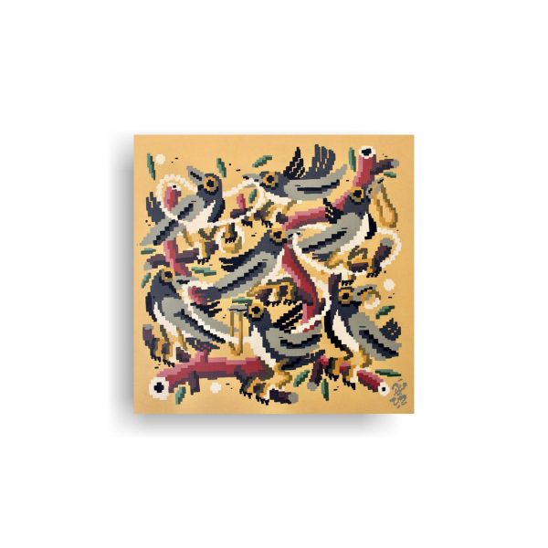 dxtr painting malerei pixel art urban mural graffiti fravil 005