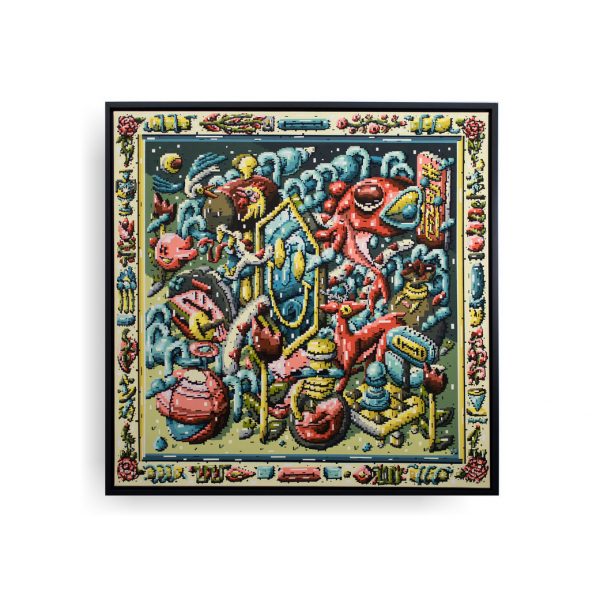 dxtr painting malerei pixel art urban mural graffiti fravil 006