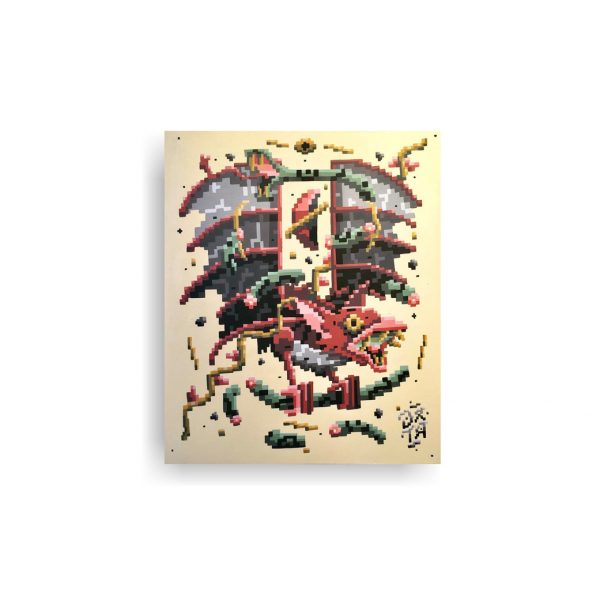 dxtr painting malerei pixel art urban mural graffiti fravil 007