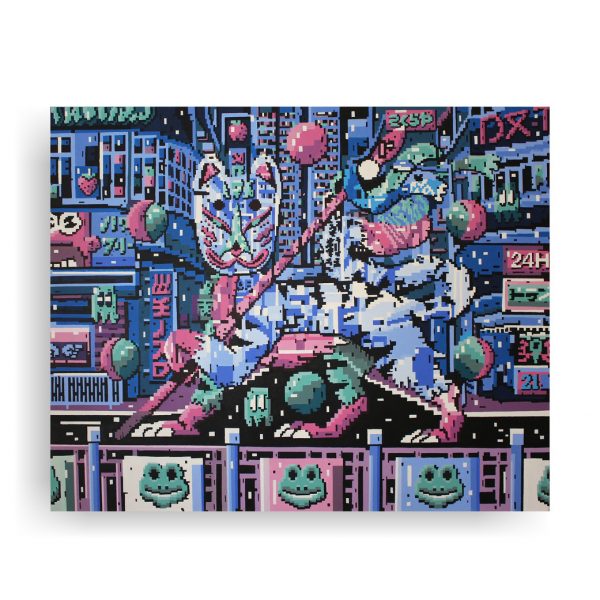 dxtr painting malerei pixel art urban mural graffiti fravil 008